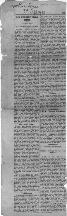 Obituary of Robert Mackay 1931