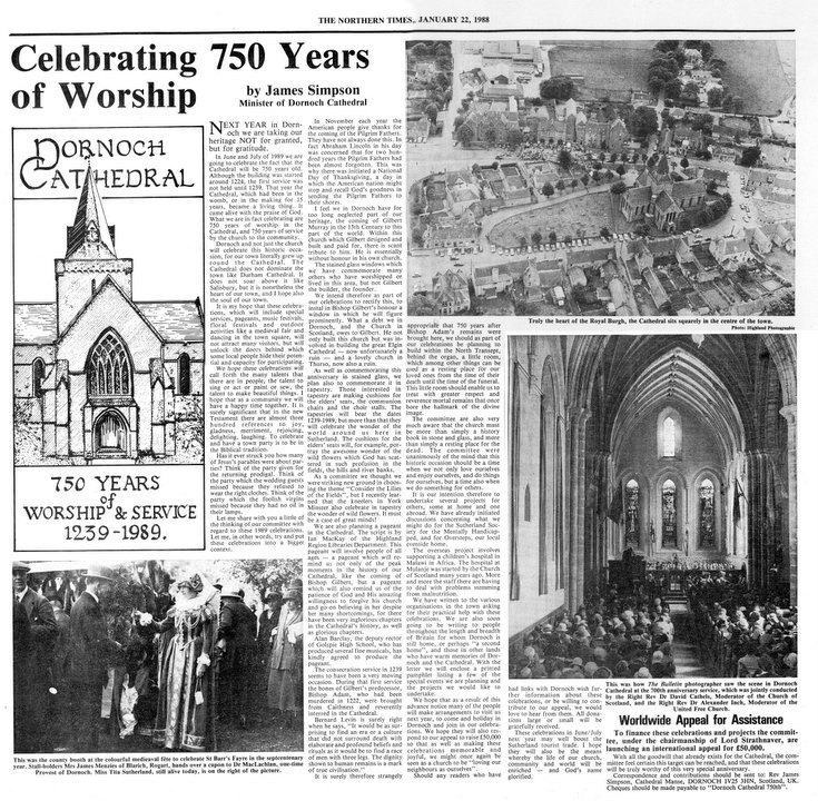 Celebrating 750 years of worship at Dornoch Cathedral