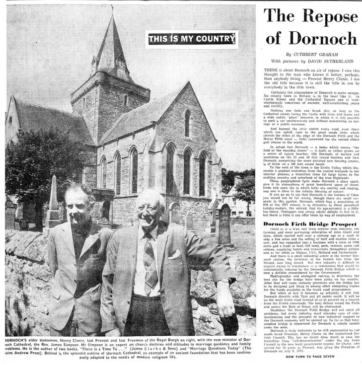 Newspaper article 'The Repose of Dornoch'