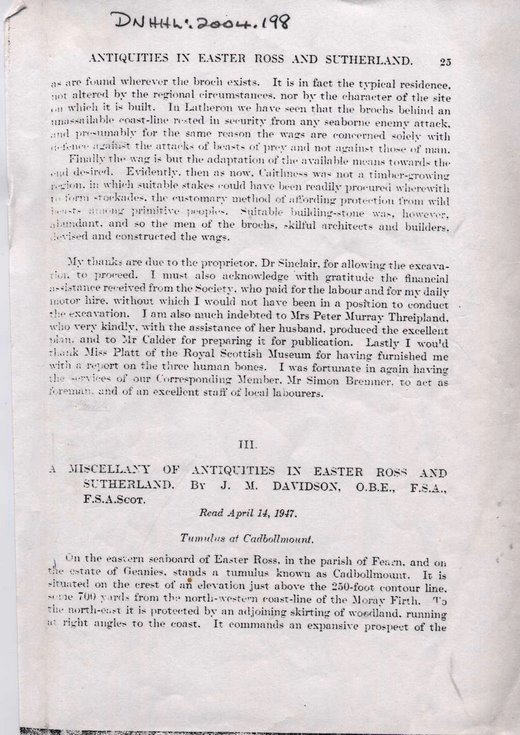 Antiquities in Easter Ross and Sutherland