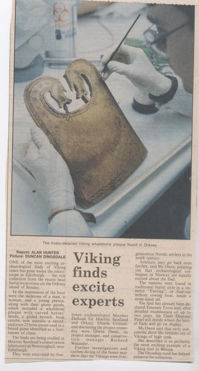 Orkney boat burial finds