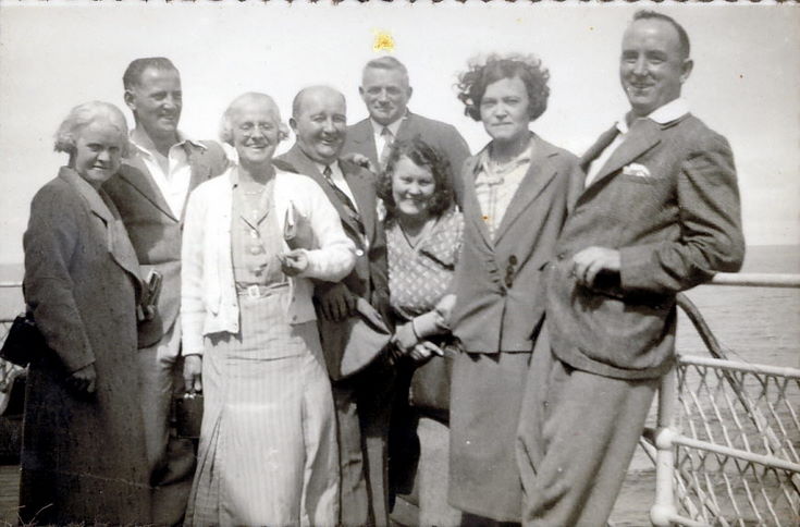T. Fraser, Mr. Lewis, Ruby (Hardie), Miss Specks ~ on board RMS Armadale Castle
