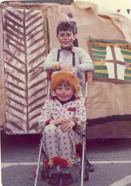 Young competitors in the pram race Dornoch Festival week