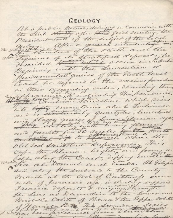 Notes on geology c 1879