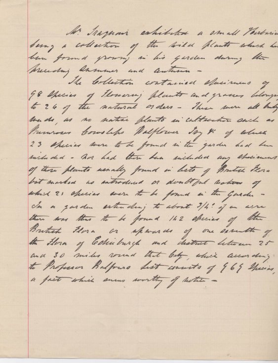 Notes on Mr Traquair's herbarium c 1879