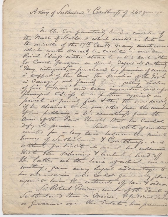 A story of Sutherland & Caithness of 260 years ago