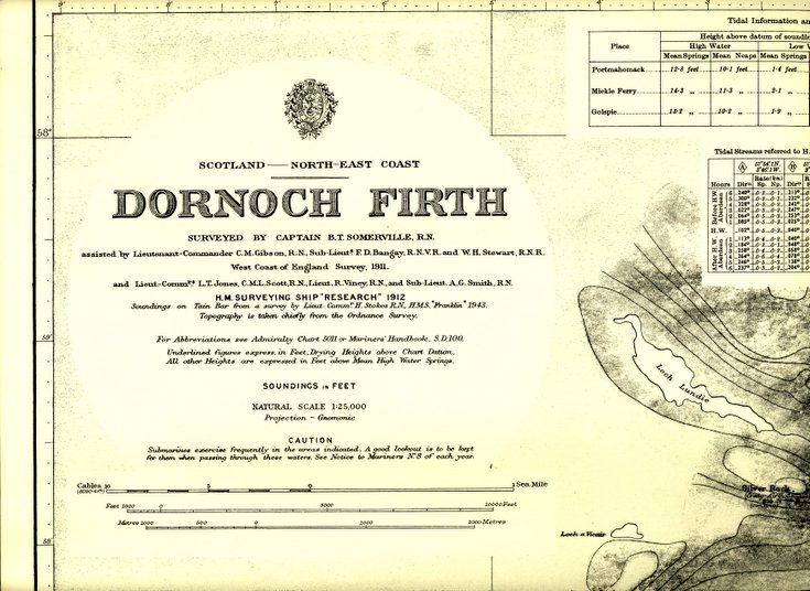 Admiralty Chart of Dornoch Firth 1912