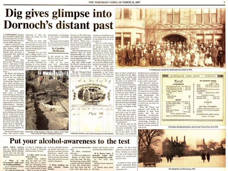 Northern Times article development of old Sutherland Arms Hotel site