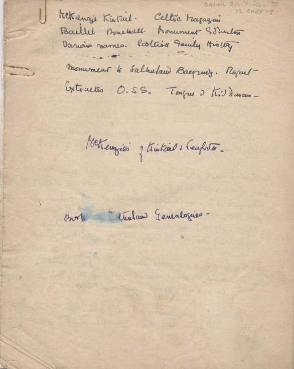 Notes on various Sutherland names