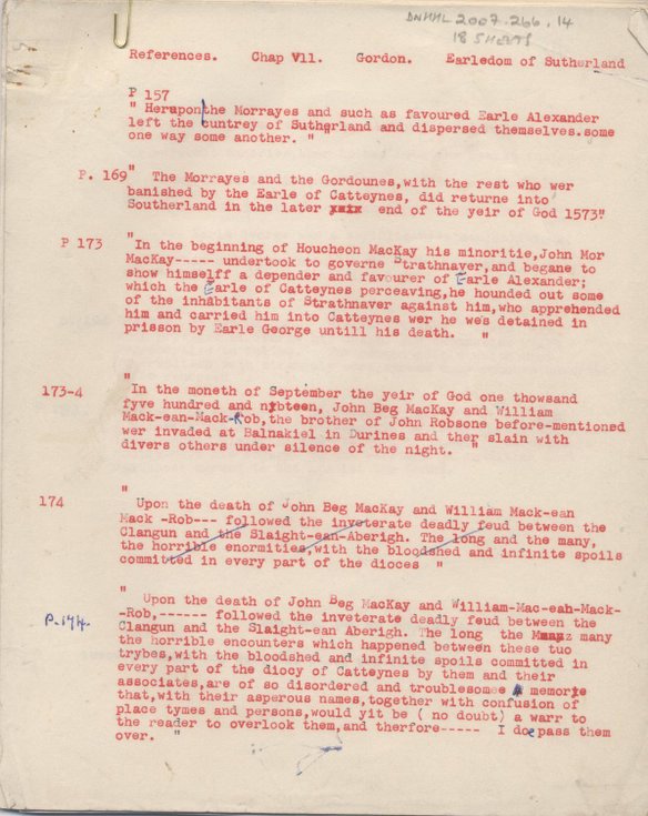 Notes on history of Sutherland
