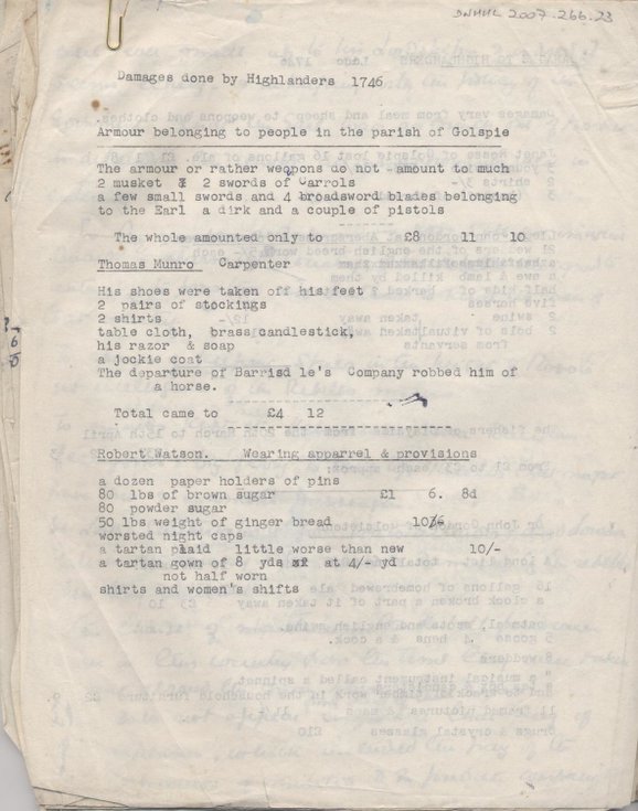 Notes on events of 1746