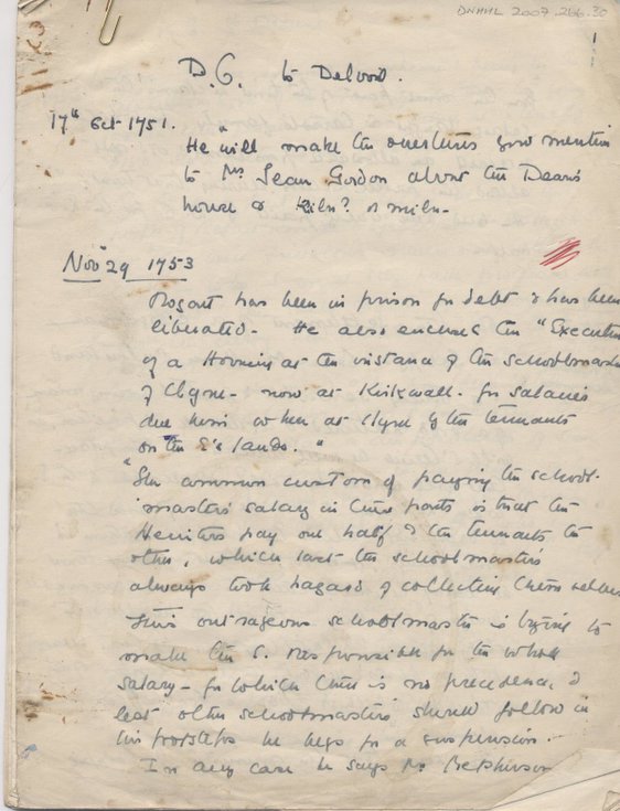 Letters to Mackenzie of Delvine