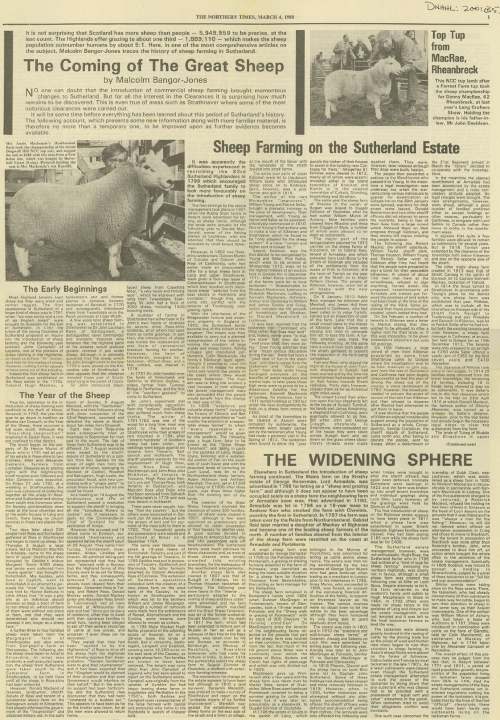 Article on sheep in Sutherland