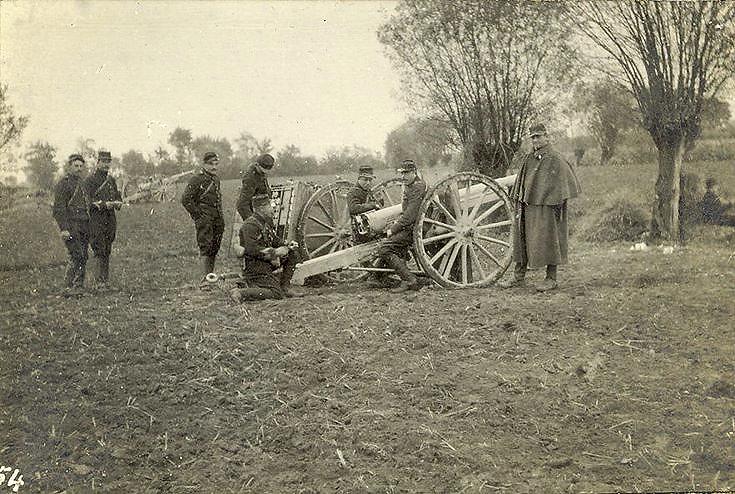 French guns in action. No. 1 gun & its team