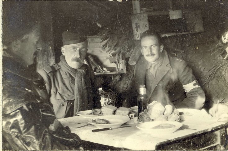 In the trenches - H.Q. Mess Hut