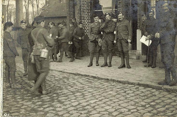 Orderly Room of Cameronians whilst in billets