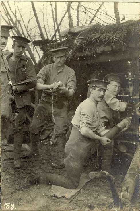 British 18 Pounder Gun in concealed shelte
