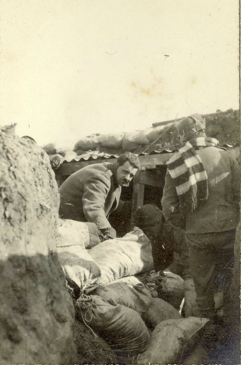Hill putting up a “Dug-out” ‘C’ Company’s lines