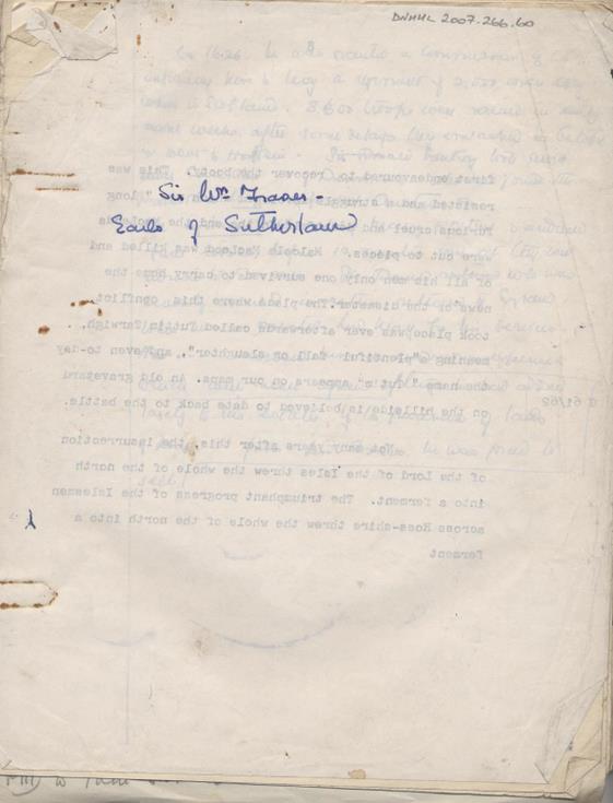 Notes on the Earls of Sutherland 1400 - 1800