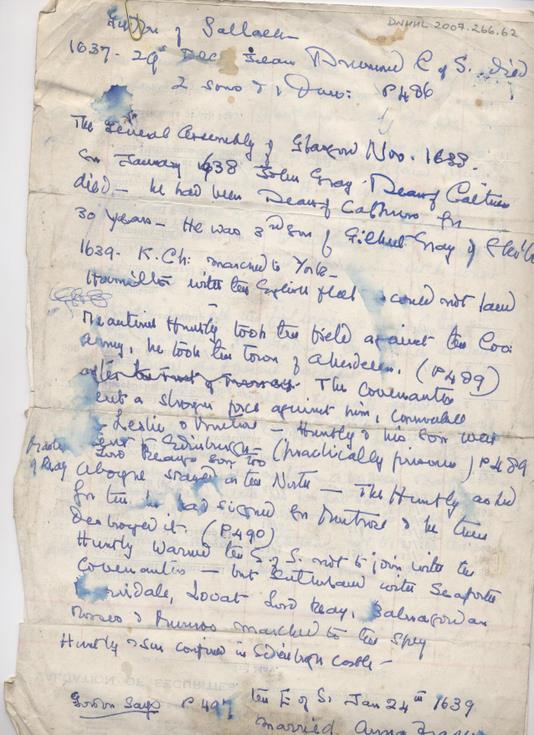 Notes on the Gordons of Sallachy 17th Century