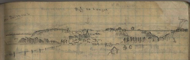 Sketch from War diary of Capt Ronald Hugh Walrond Rose