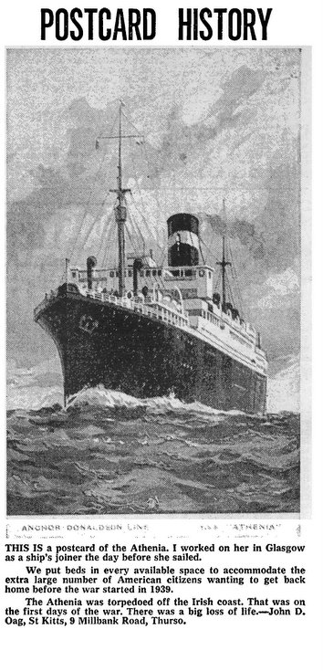 Postcard of S.S.Athenia