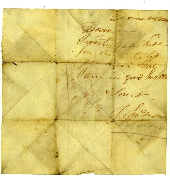 Letter to Ann Mackenzie from John Davidson 1853