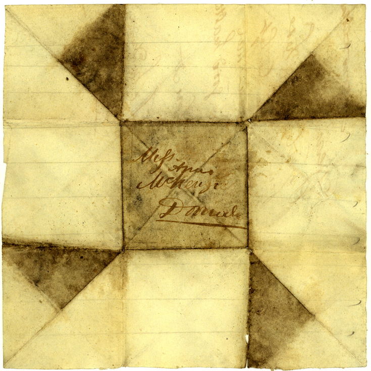 Concertina folding and address to Ann McKenzie