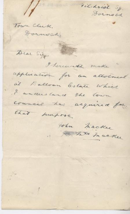 Applications for allotments 1922