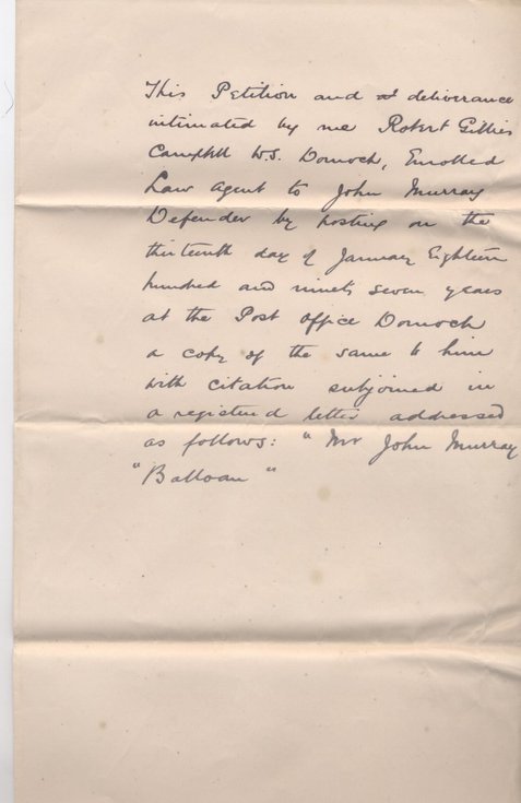 Citation of Defender RT Hamilton Bruce v John Murray 1898