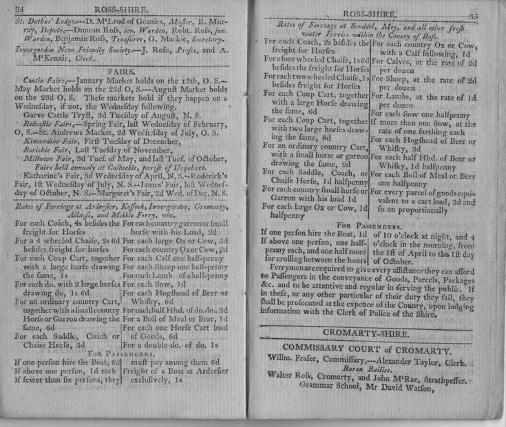Edinburgh Almanack 1808 - general information