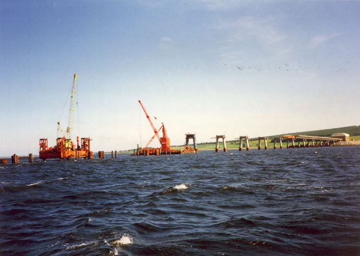 Dornoch Firth Bridge Construction ~ View upstream of Bridge