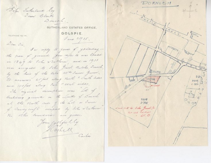 Letter and plan re. land at Sandycroft 1935