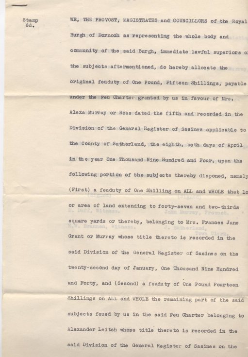 Minute of allocation ~ Argyle Villa 1940