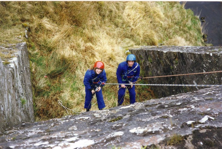HM Coastguard Station, Dornoch cliff rescue training - abseiling