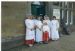 Group in period costume outside the old Jail house, Dornoch