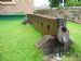 Photograph of lock in postion on replica of Dornoch Stocks
