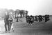 Queen Mother and Dornoch Pipe Band at opening Dornoch Academy