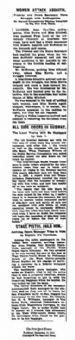 'Women Attack Asquith' - article from The New York Times Sep 1912