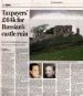 Newspaper cutting  'Taxpayers' £64K for Russian's castle ruin'