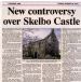 Newspaper cutting  'New controversy over Skelbo Castle'